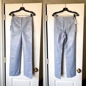 Aritzia Pant Melina High-Rise Straight-Leg Vegan-Leather Marble Grey 2 NWT